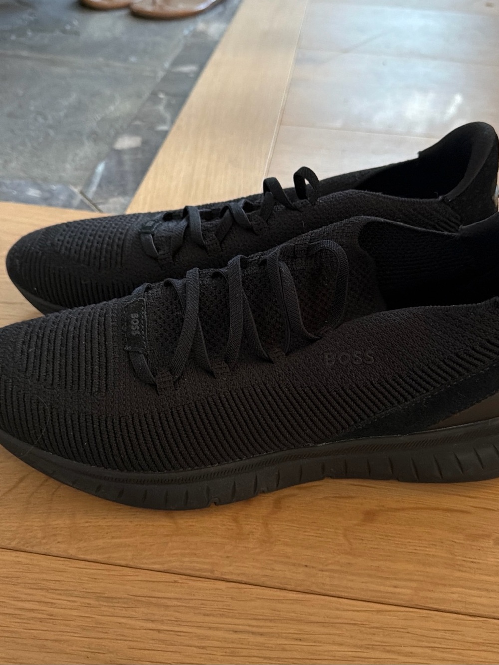 Men’s BOSS Black Knit Low-Top Sneakers